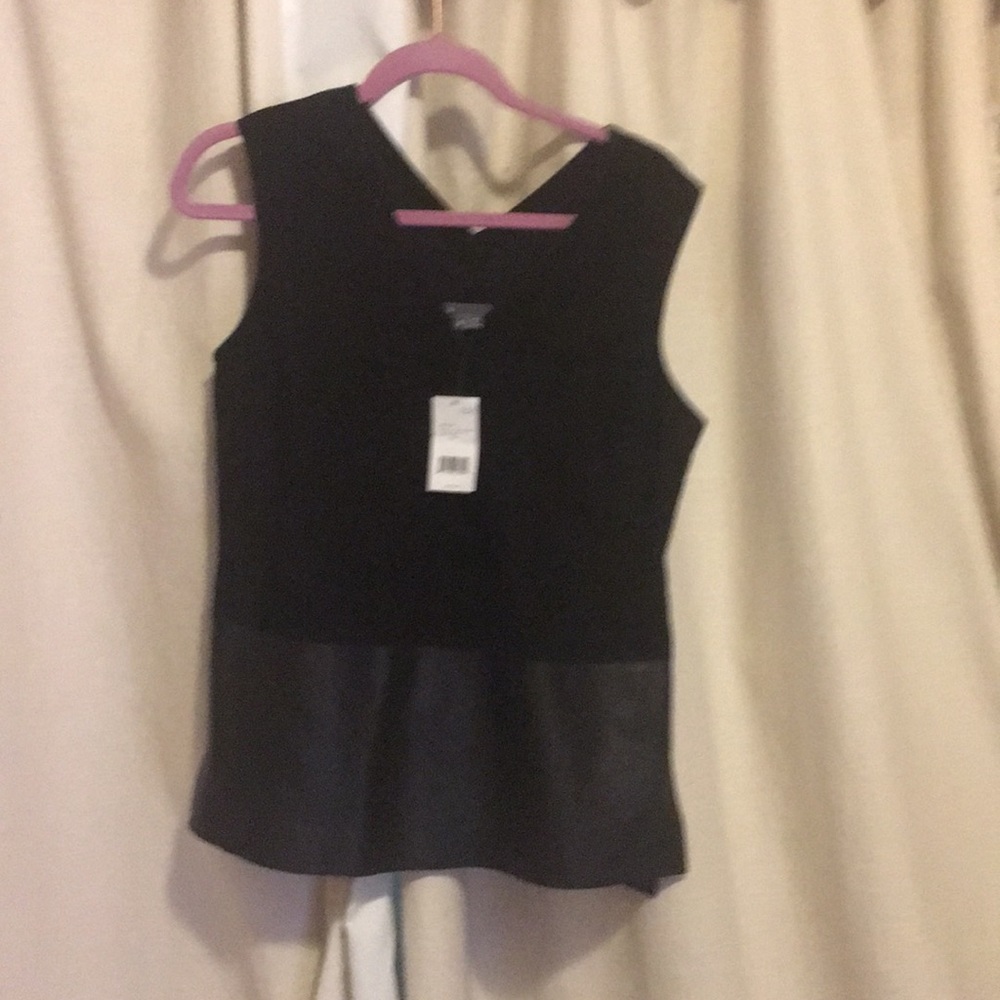 Vince black leather vest